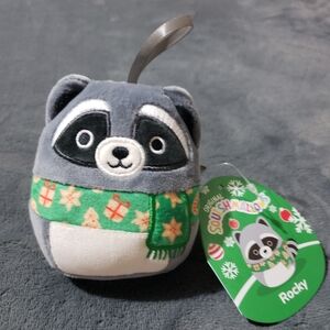 Rocky racoon 3.5"squishmallows plush Christmas ornament NWT 2023